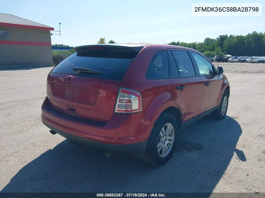 2FMDK36C58BA28798 2008 Ford Edge Se