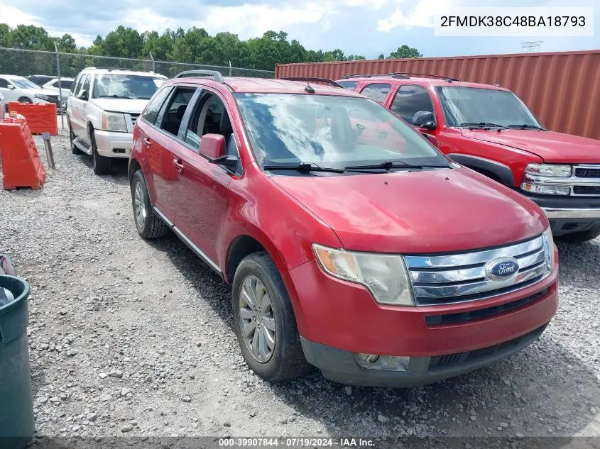 2008 Ford Edge Sel VIN: 2FMDK38C48BA18793 Lot: 39907844