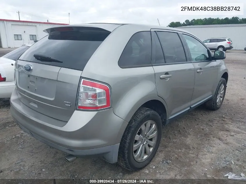 2FMDK48C38BB28742 2008 Ford Edge Sel