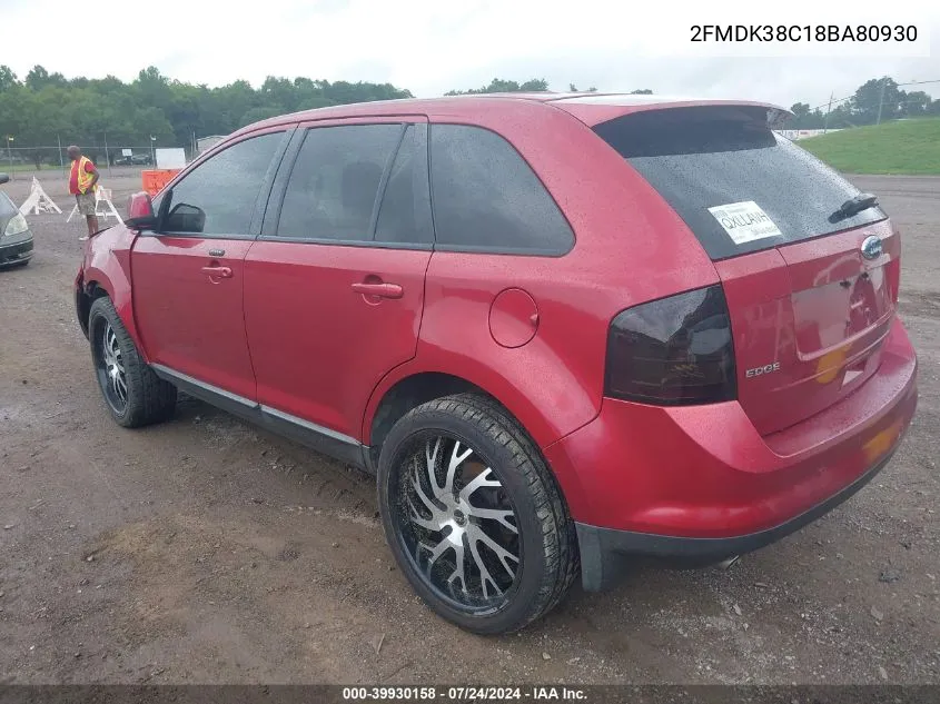 2FMDK38C18BA80930 2008 Ford Edge Sel