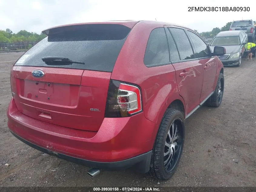 2FMDK38C18BA80930 2008 Ford Edge Sel