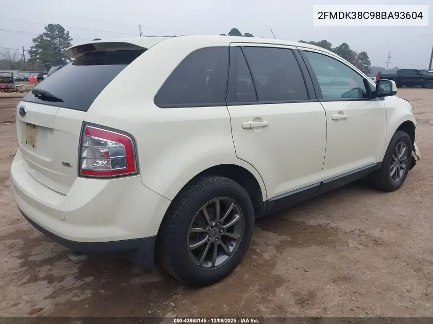 2FMDK38C98BA93604 2008 Ford Edge Sel