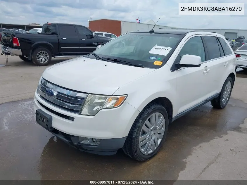 2010 Ford Edge Limited VIN: 2FMDK3KC8ABA16270 Lot: 39957011