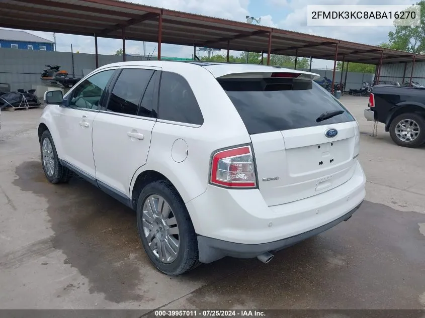 2010 Ford Edge Limited VIN: 2FMDK3KC8ABA16270 Lot: 39957011