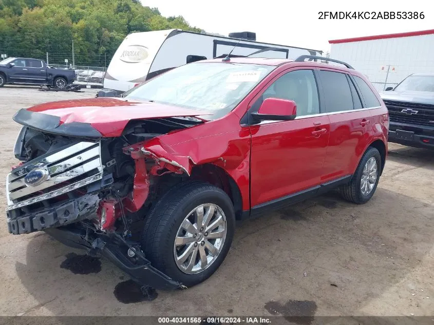 2010 Ford Edge Limited VIN: 2FMDK4KC2ABB53386 Lot: 40341565