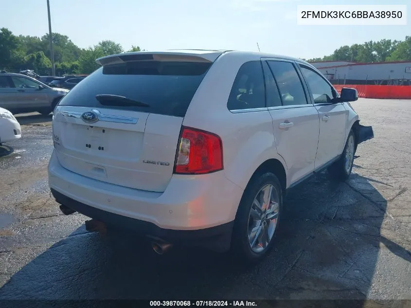 2011 Ford Edge Limited VIN: 2FMDK3KC6BBA38950 Lot: 39870068