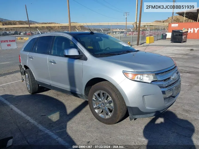 2011 Ford Edge Sel VIN: 2FMDK3JC0BBB51939 Lot: 39901367