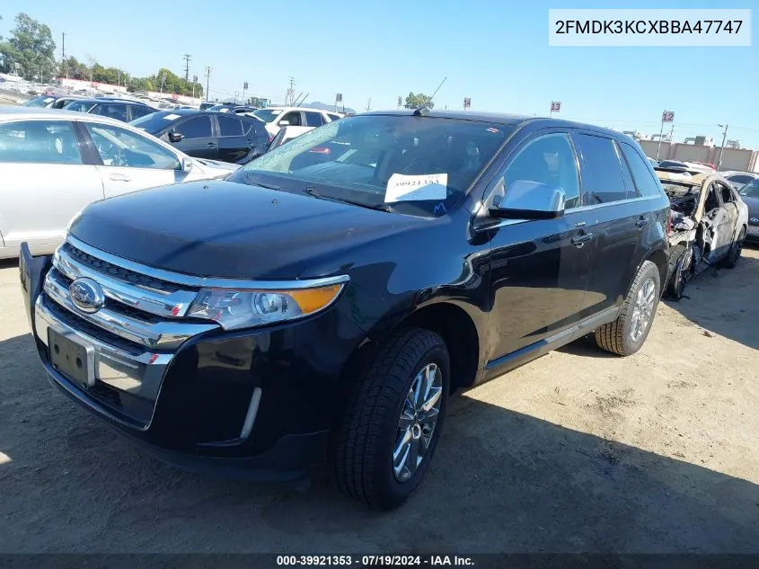 2011 Ford Edge Limited VIN: 2FMDK3KCXBBA47747 Lot: 39921353