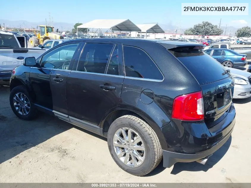 2011 Ford Edge Limited VIN: 2FMDK3KCXBBA47747 Lot: 39921353