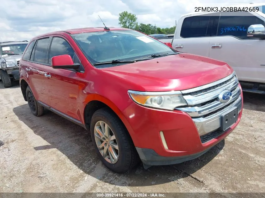 2011 Ford Edge Sel VIN: 2FMDK3JC0BBA42669 Lot: 39921416