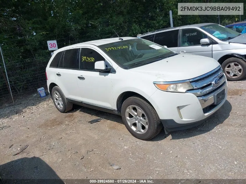 2011 Ford Edge Sel VIN: 2FMDK3JC9BBA09492 Lot: 39924580