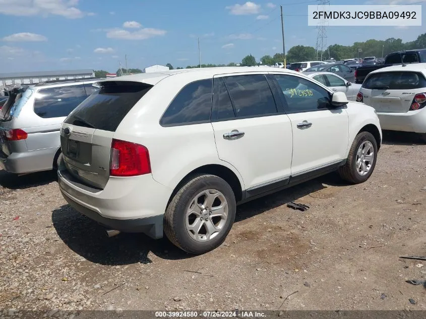 2011 Ford Edge Sel VIN: 2FMDK3JC9BBA09492 Lot: 39924580