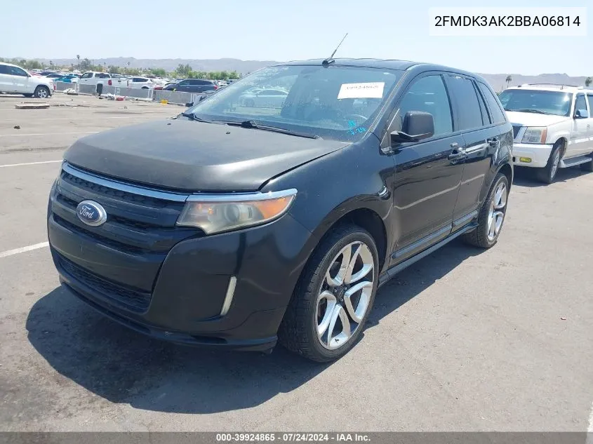 2011 Ford Edge Sport VIN: 2FMDK3AK2BBA06814 Lot: 39924865