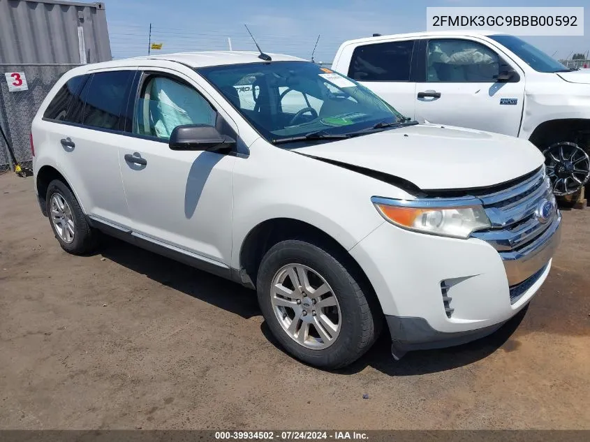 2011 Ford Edge Se VIN: 2FMDK3GC9BBB00592 Lot: 39934502