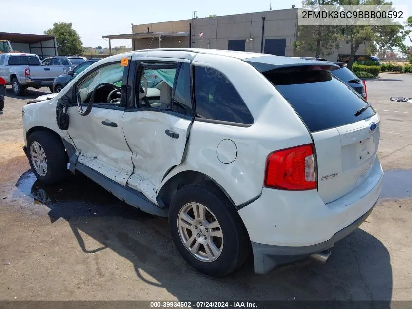 2011 Ford Edge Se VIN: 2FMDK3GC9BBB00592 Lot: 39934502