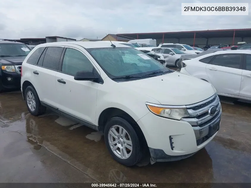 2011 Ford Edge Se VIN: 2FMDK3GC6BBB39348 Lot: 39945642