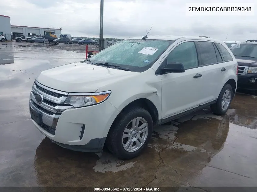 2011 Ford Edge Se VIN: 2FMDK3GC6BBB39348 Lot: 39945642