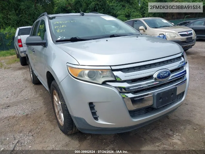 2011 Ford Edge Se VIN: 2FMDK3GC3BBA91534 Lot: 39952524