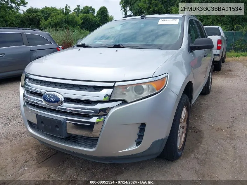 2011 Ford Edge Se VIN: 2FMDK3GC3BBA91534 Lot: 39952524