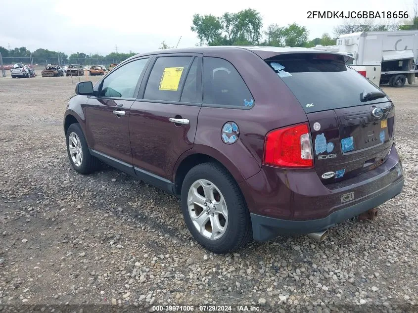 2011 Ford Edge Sel VIN: 2FMDK4JC6BBA18656 Lot: 39971006