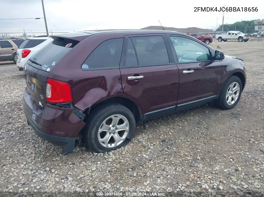 2011 Ford Edge Sel VIN: 2FMDK4JC6BBA18656 Lot: 39971006