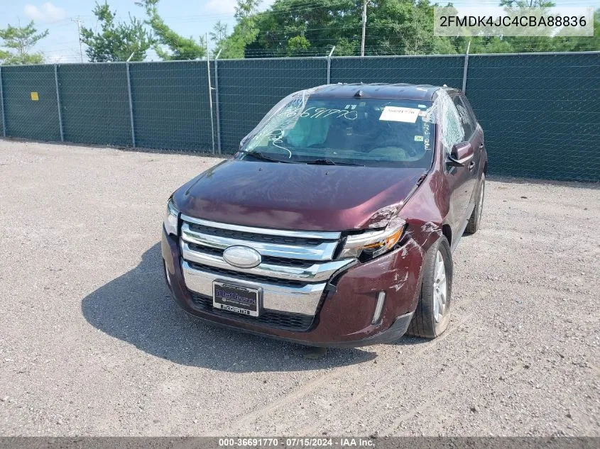 2012 Ford Edge Sel VIN: 2FMDK4JC4CBA88836 Lot: 36691770