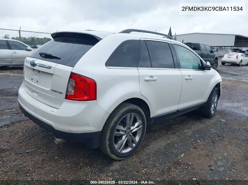 2FMDK3KC9CBA11534 2012 Ford Edge Limited