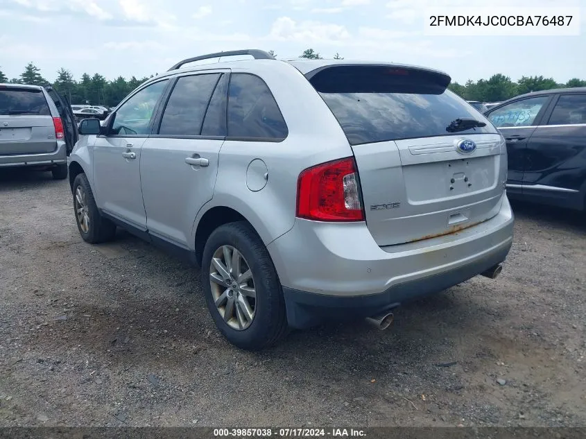 2012 Ford Edge Sel VIN: 2FMDK4JC0CBA76487 Lot: 39857038