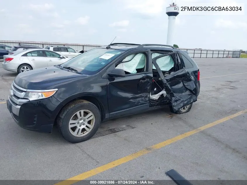 2012 Ford Edge Se VIN: 2FMDK3GC6CBA63034 Lot: 39921886