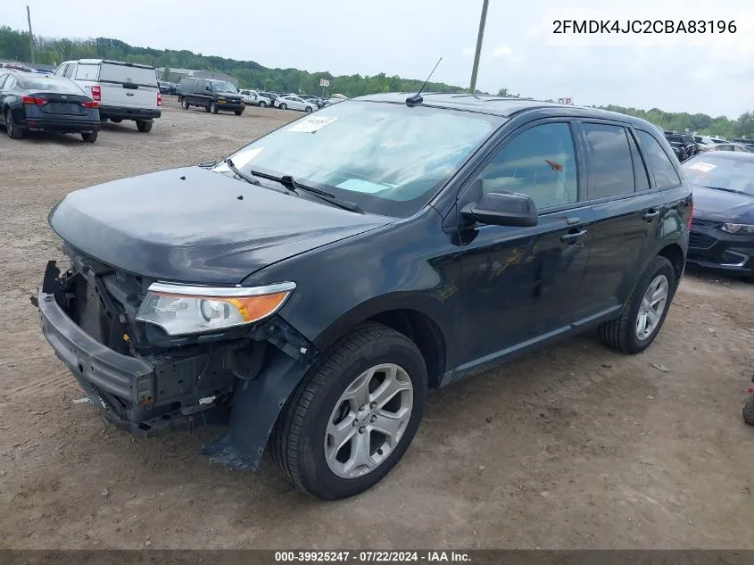 2012 Ford Edge Sel VIN: 2FMDK4JC2CBA83196 Lot: 39925247