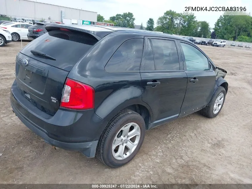 2012 Ford Edge Sel VIN: 2FMDK4JC2CBA83196 Lot: 39925247