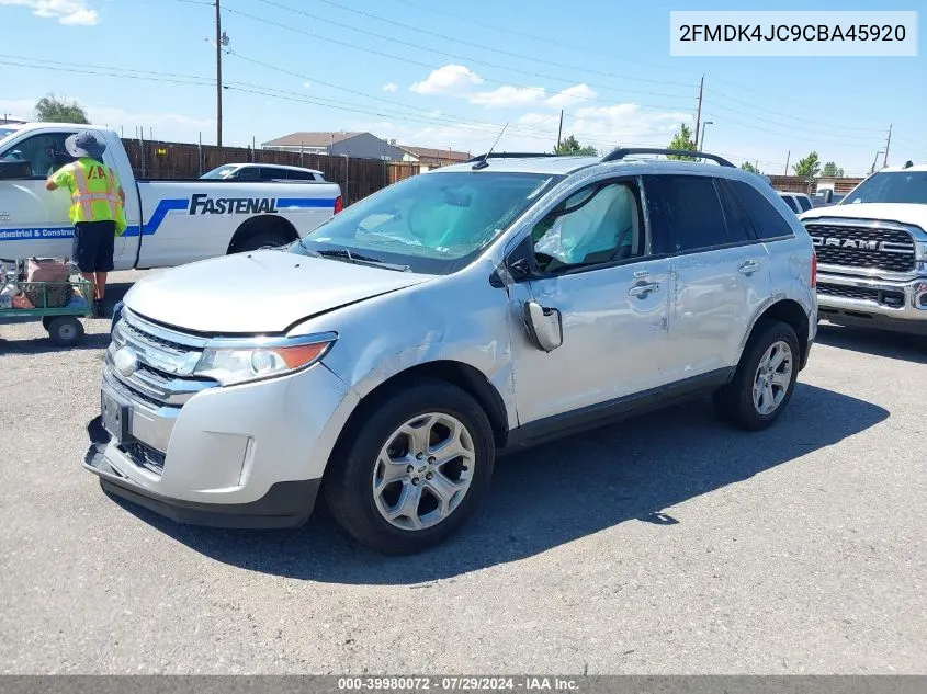 2012 Ford Edge Sel VIN: 2FMDK4JC9CBA45920 Lot: 39980072