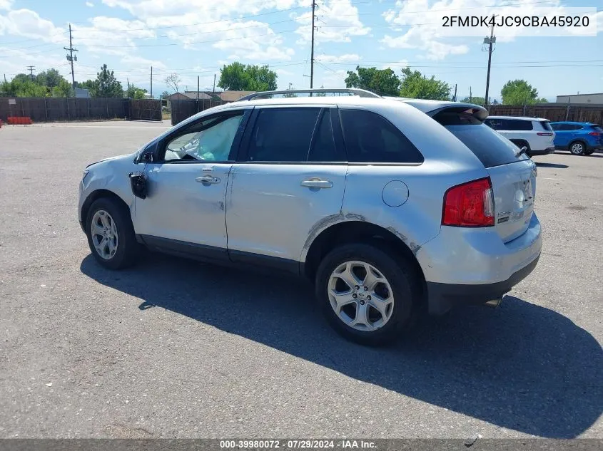 2012 Ford Edge Sel VIN: 2FMDK4JC9CBA45920 Lot: 39980072