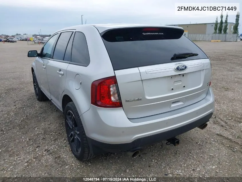 2013 Ford Edge Sel VIN: 2FMDK4JC1DBC71449 Lot: 12048794