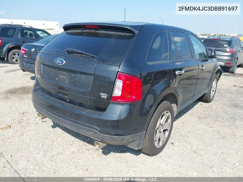 2013 Ford Edge Sel VIN: 2FMDK4JC3DBB91697 Lot: 12064076