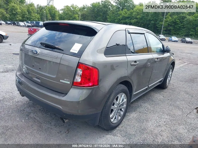 2013 Ford Edge Sel VIN: 2FMDK3J90DBA02647 Lot: 39762412