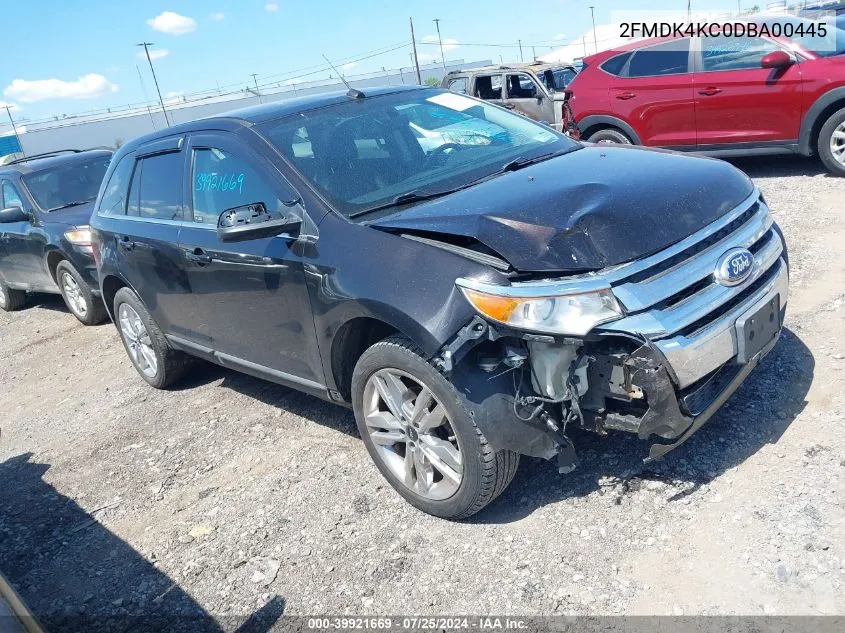 2013 Ford Edge Limited VIN: 2FMDK4KC0DBA00445 Lot: 39921669