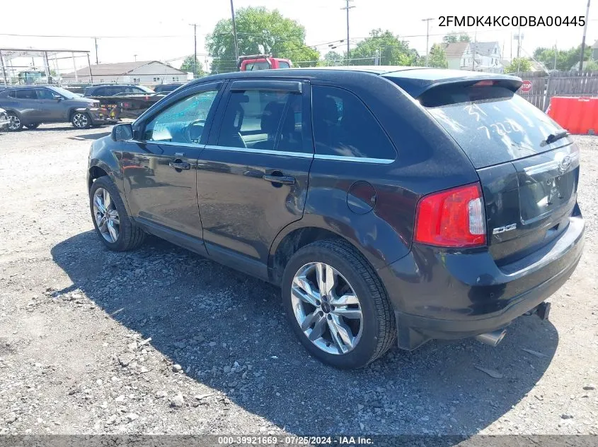 2013 Ford Edge Limited VIN: 2FMDK4KC0DBA00445 Lot: 39921669