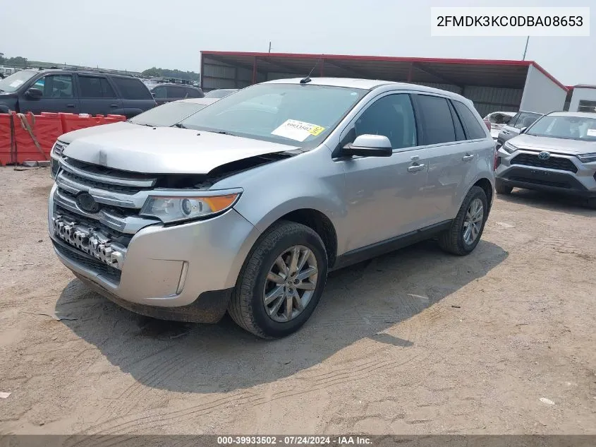 2013 Ford Edge Limited VIN: 2FMDK3KC0DBA08653 Lot: 39933502