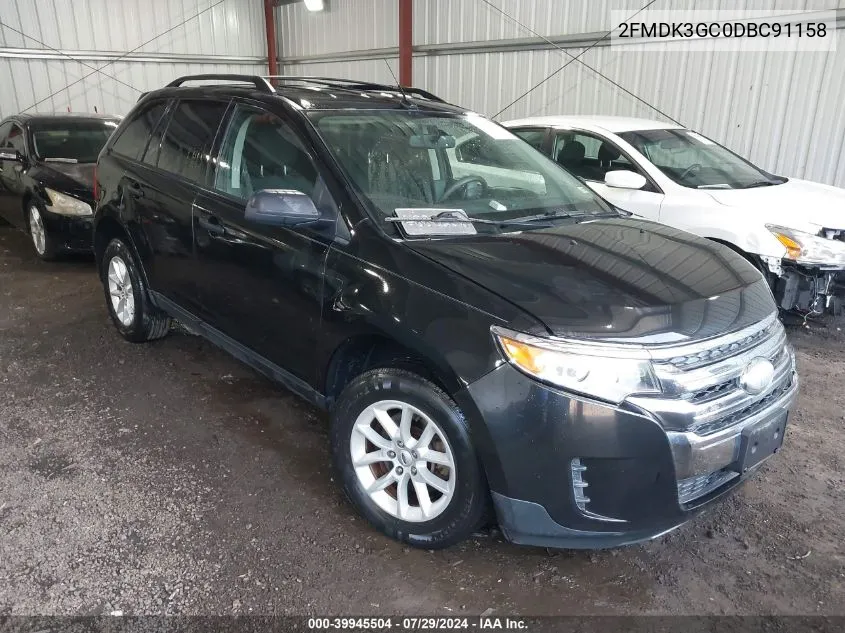 2013 Ford Edge Se VIN: 2FMDK3GC0DBC91158 Lot: 39945504