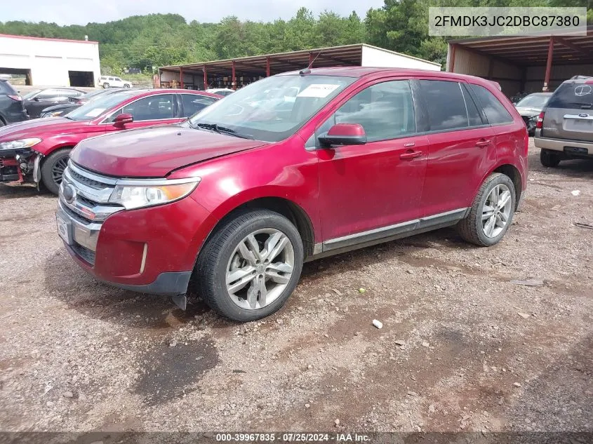 2013 Ford Edge Sel VIN: 2FMDK3JC2DBC87380 Lot: 39967835