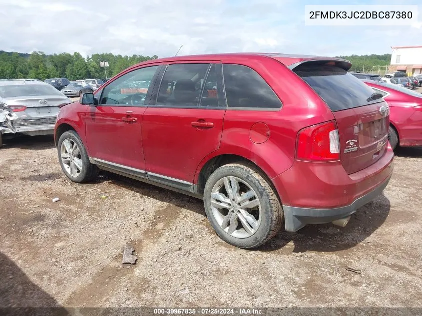 2013 Ford Edge Sel VIN: 2FMDK3JC2DBC87380 Lot: 39967835