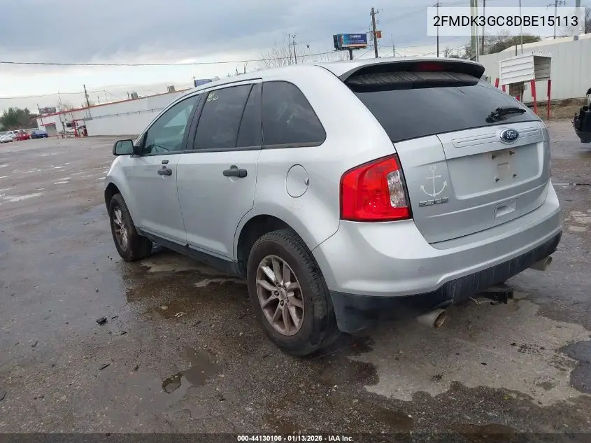 2FMDK3GC8DBE15113 2013 Ford Edge Se