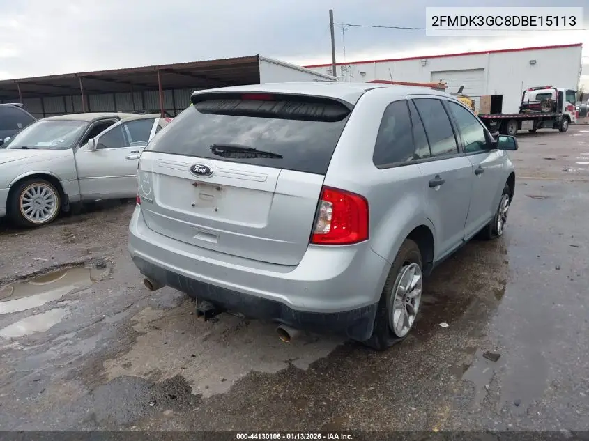 2FMDK3GC8DBE15113 2013 Ford Edge Se