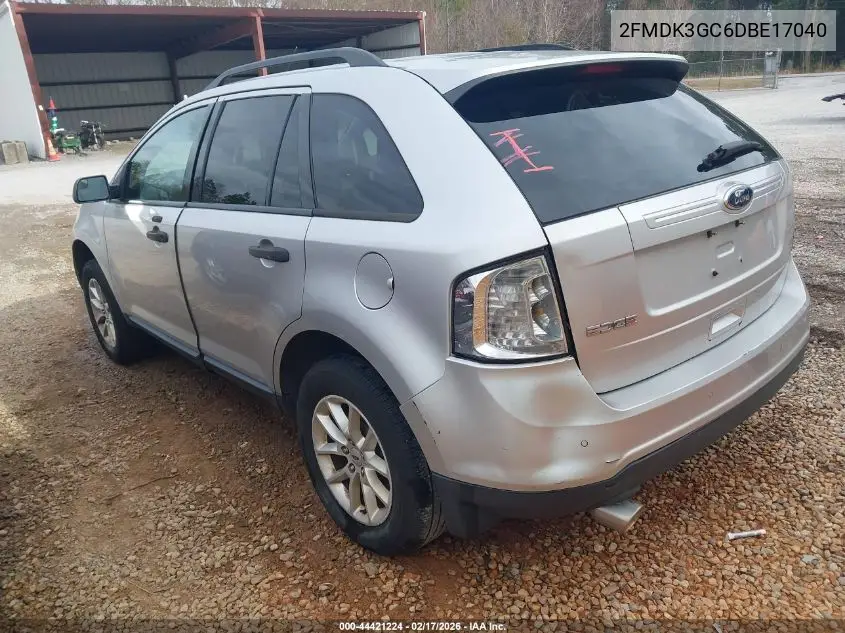 2FMDK3GC6DBE17040 2013 Ford Edge Se