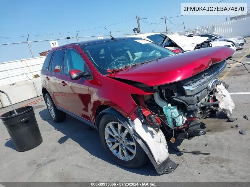 2014 Ford Edge Sel VIN: 2FMDK4JC7EBA74870 Lot: 39933866