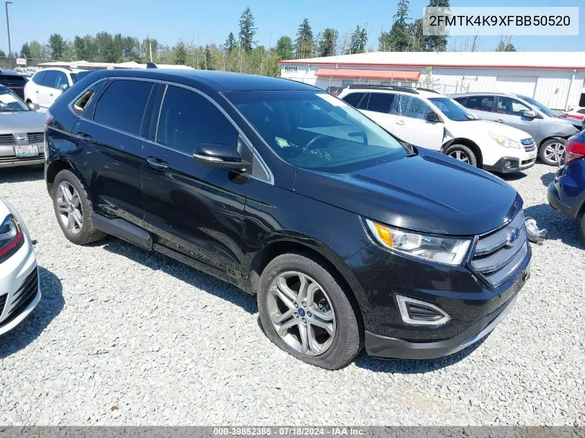 2015 Ford Edge Titanium VIN: 2FMTK4K9XFBB50520 Lot: 39852385