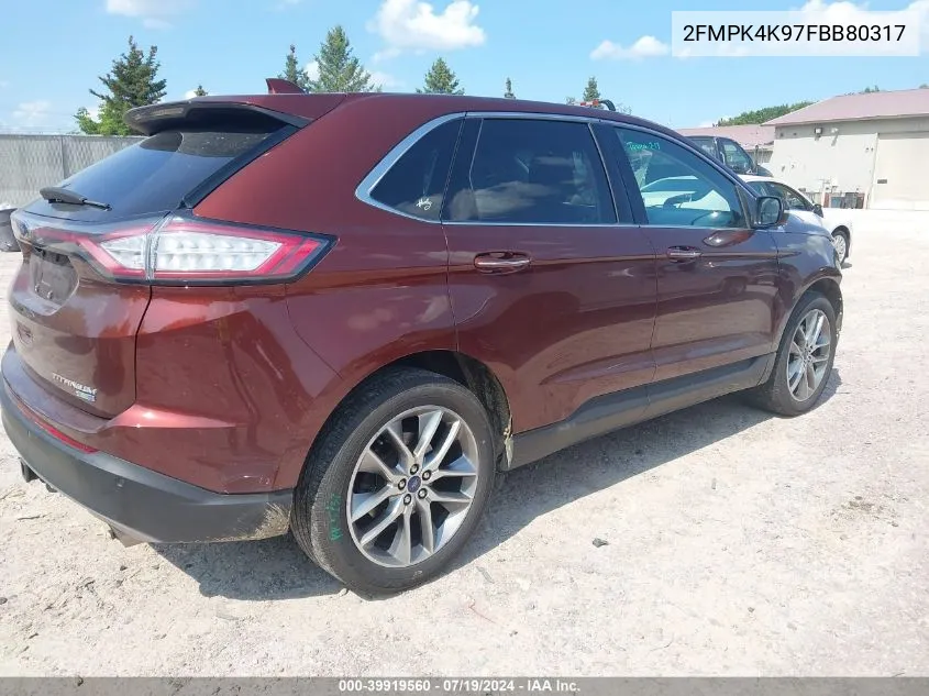 2FMPK4K97FBB80317 2015 Ford Edge Titanium