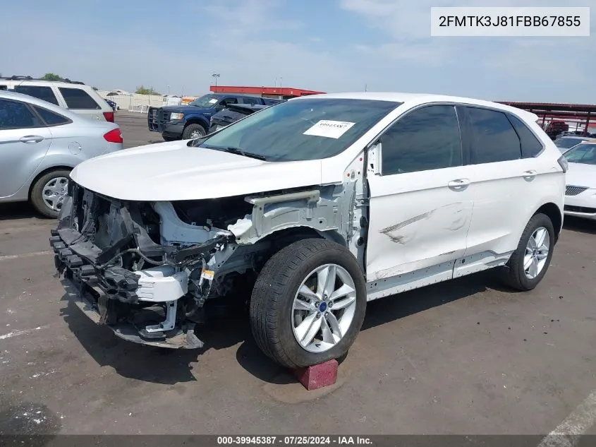 2015 Ford Edge Sel VIN: 2FMTK3J81FBB67855 Lot: 39945387