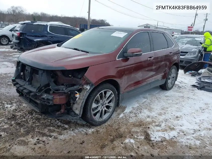 2FMTK4K83FBB64959 2015 Ford Edge Titanium